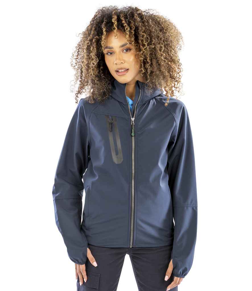 Result Recycled Three Layer Printable Hooded Soft Shell Jacket - Navy/Navy (RS909)