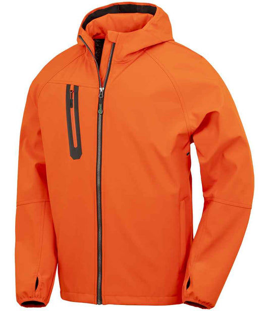 Result Recycled Three Layer Printable Hooded Soft Shell Jacket - Orange/Navy (RS909)