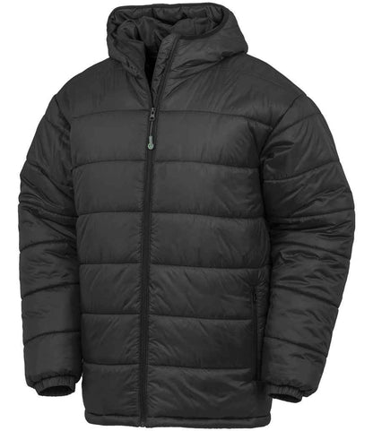 Result Genuine Recycled Hooded Padded Parka Jacket - Black (RS910)