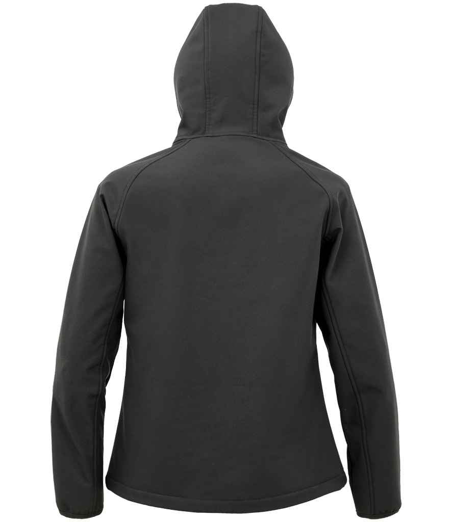 Result Genuine Recycled Ladies Three Layer Printable Hooded Soft Shell Jacket - Black (RS911F)