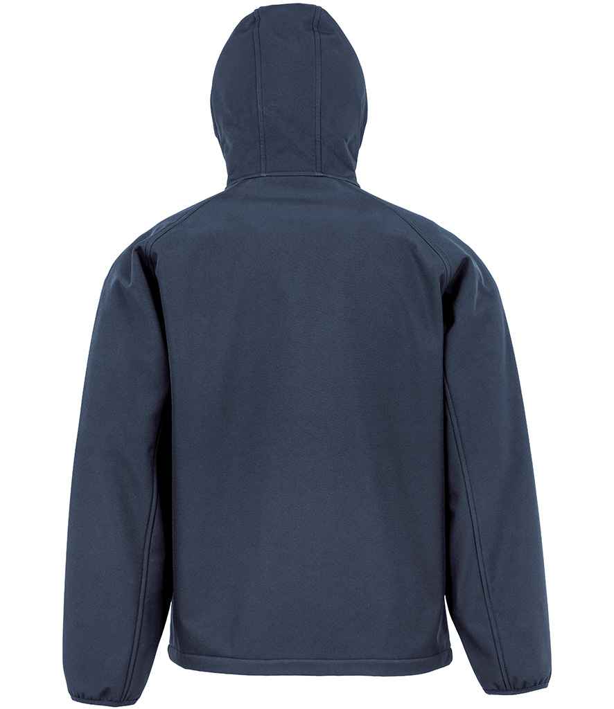 Result Genuine Recycled Three Layer Printable Hooded Soft Shell Jacket - Navy (RS911M)