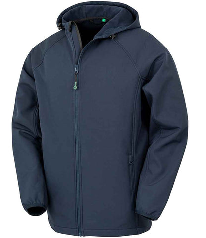 Result Genuine Recycled Three Layer Printable Hooded Soft Shell Jacket - Navy (RS911M)