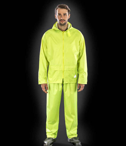 Result Waterproof Jacket/Trouser Suit in Carry Bag - Neon Yellow (RS95)