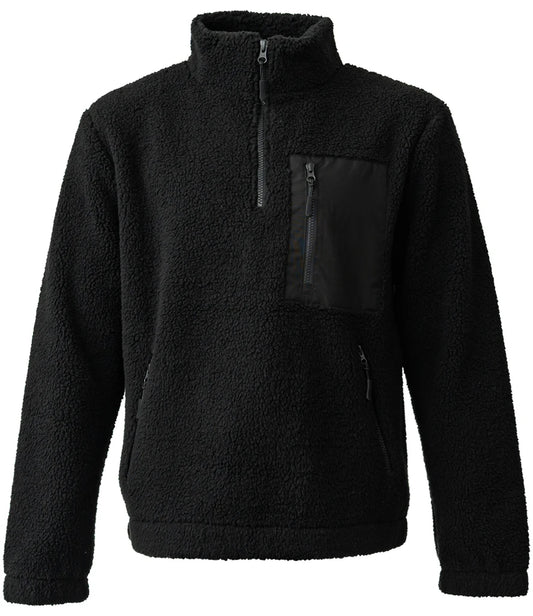 Ravine Unisex 1/4 Zip Borg Fleece - BLK (RV301)