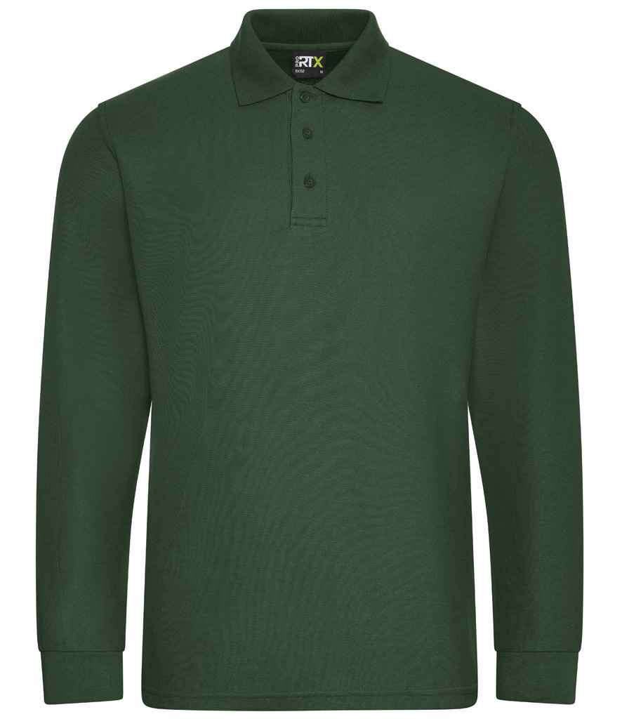 Pro RTX Pro Long Sleeve Piqué Polo Shirt - Bottle Green (RX102)