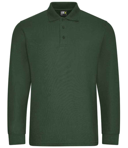 Pro RTX Pro Long Sleeve Piqué Polo Shirt - Bottle Green (RX102)
