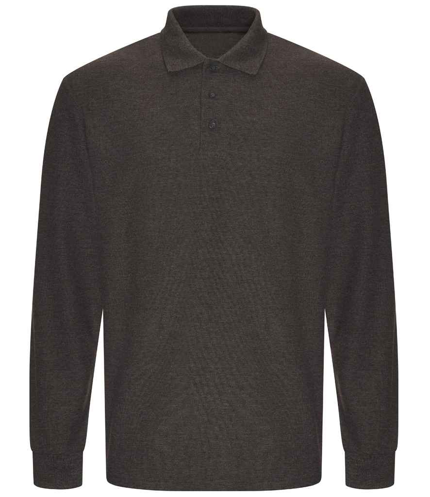 Pro RTX Pro Long Sleeve Piqué Polo Shirt - Charcoal (RX102)
