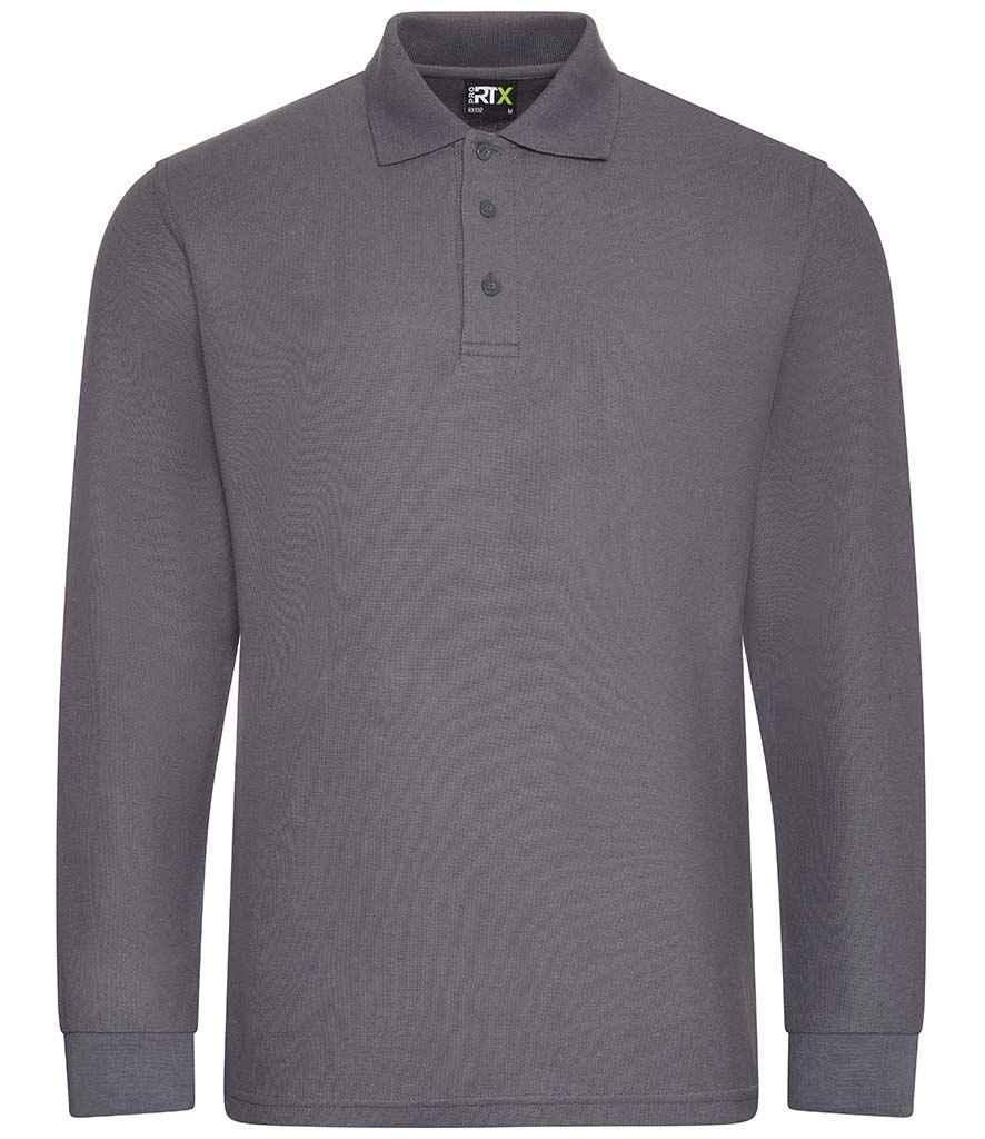 Pro RTX Pro Long Sleeve Piqué Polo Shirt - Solid Grey (RX102)