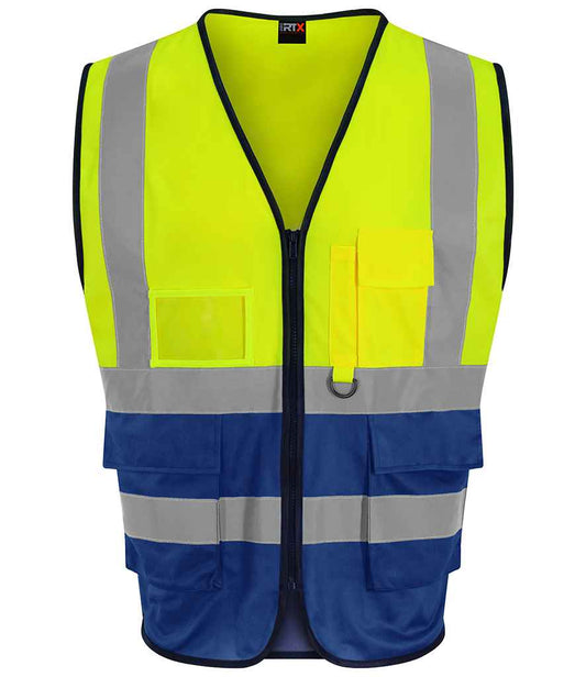 Pro RTX High Visibility Executive Waistcoat - Yellow/Royal Blue (RX705)