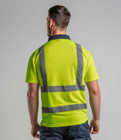 Pro RTX High Visibility Polo Shirt - Yellow/Navy (RX710)