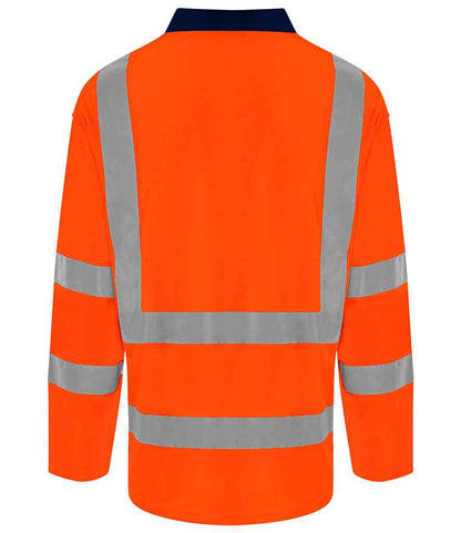 Pro RTX High Visibility Long Sleeve Polo Shirt - Orange/Navy (RX715)