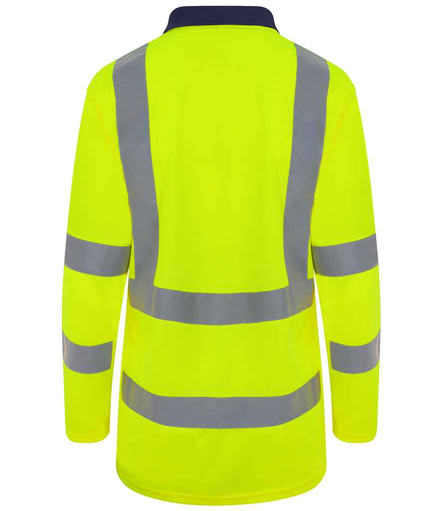 Pro RTX High Visibility Long Sleeve Polo Shirt - Yellow/Navy (RX715)