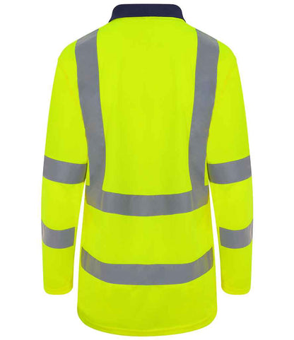 Pro RTX High Visibility Long Sleeve Polo Shirt - Yellow/Navy (RX715)