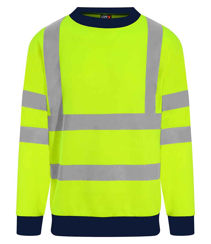 Pro RTX High Visibility Two Tone Sweatshirt - Yellow/Navy (RX730)