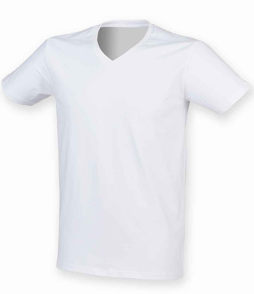 SF Clothing SF Clothing Feel Good Stretch V Neck T-Shirt - White (SF122)