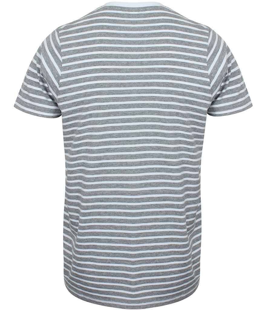 SF Clothing SF Clothing Unisex Striped T-Shirt - Heather Grey/White (SF202)