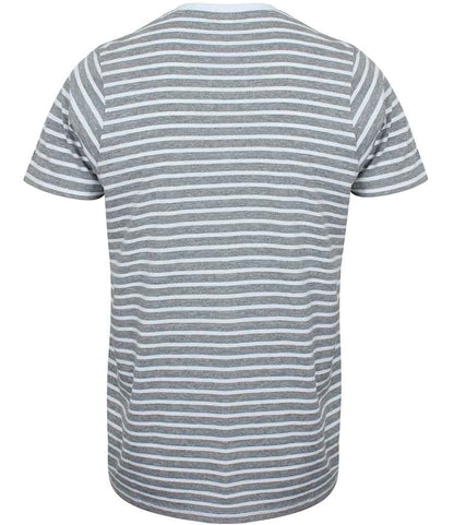 SF Clothing SF Clothing Unisex Striped T-Shirt - Heather Grey/White (SF202)