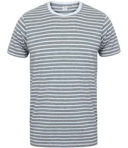 SF Clothing SF Clothing Unisex Striped T-Shirt - Heather Grey/White (SF202)
