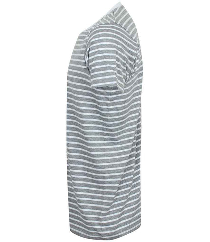 SF Clothing SF Clothing Unisex Striped T-Shirt - Heather Grey/White (SF202)