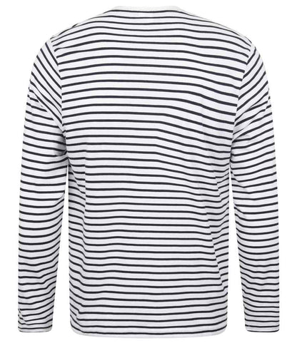 SF Clothing SF Clothing Unisex Long Sleeve Striped T-Shirt - White/Oxford Navy (SF204)