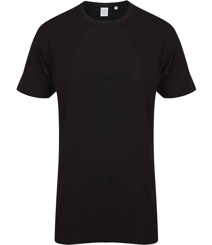 SF Clothing SF Clothing Longline Dipped Hem T-Shirt - Black (SF258)