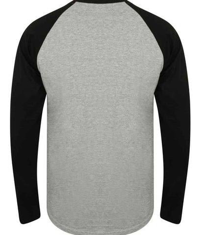 SF Clothing SF Clothing Long Sleeve Baseball T-Shirt - Heather Grey/Black (SF271)