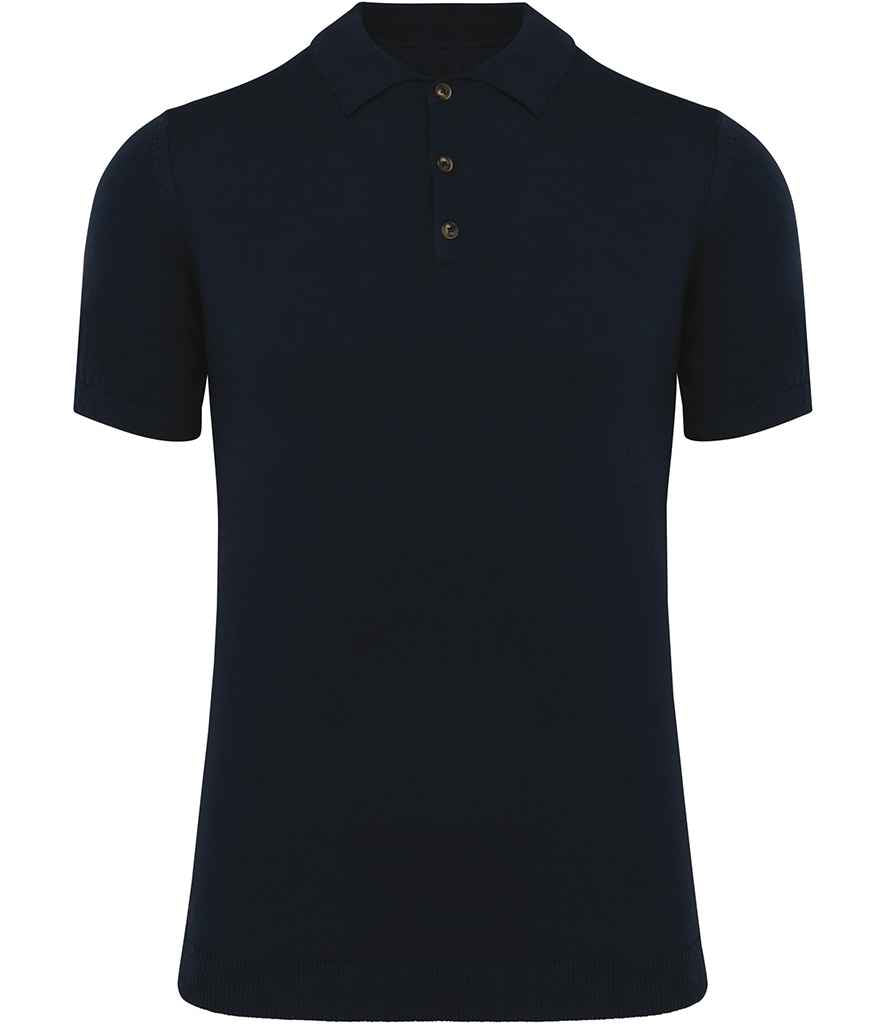 Spasso Spasso Knitted Polo Shirt - Navy (SP203)