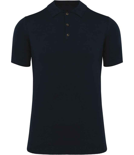 Spasso Spasso Knitted Polo Shirt - Navy (SP203)