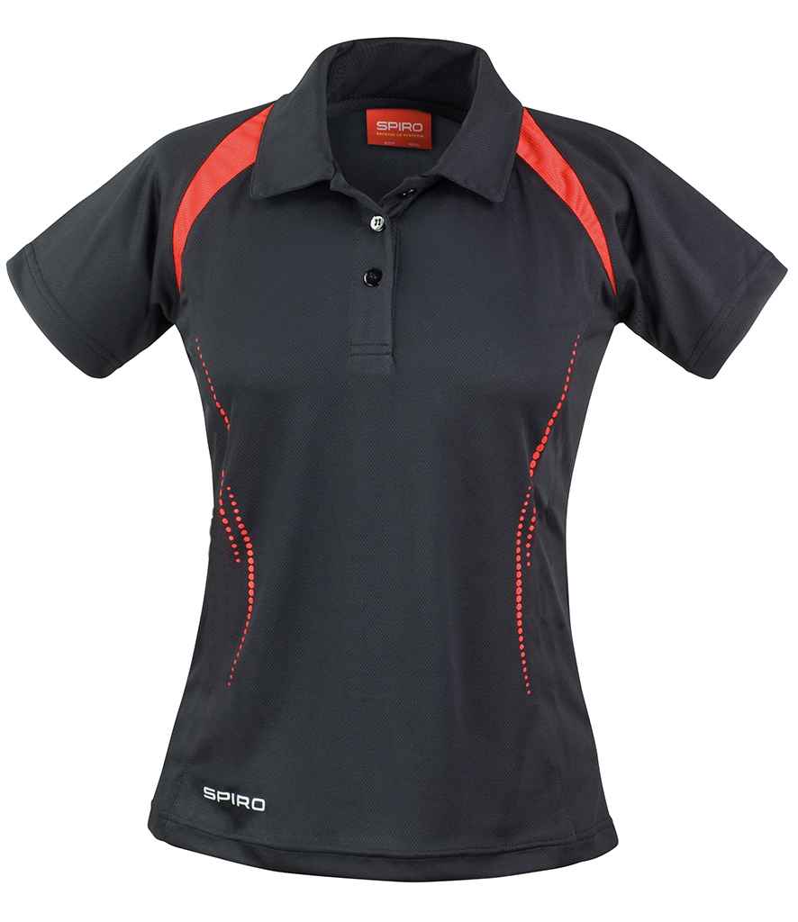 Spiro Ladies Team Spirit Polo Shirt - Black/Red (SR177F)