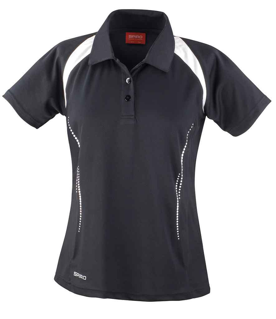 Spiro Ladies Team Spirit Polo Shirt - Black/White (SR177F)