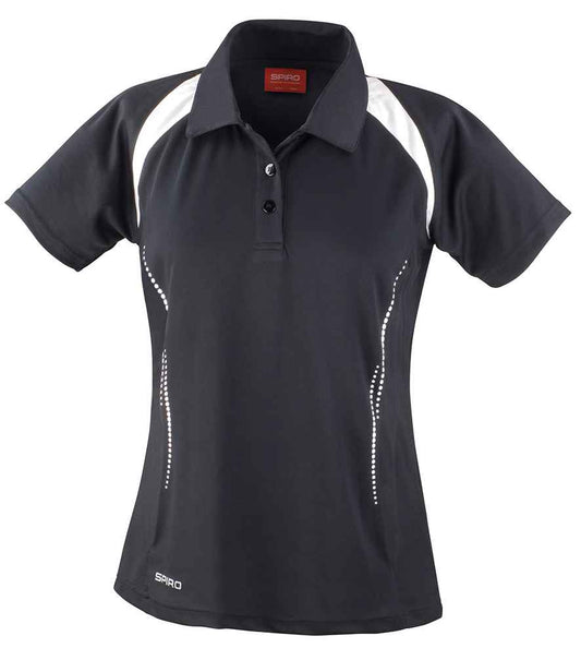 Spiro Ladies Team Spirit Polo Shirt - Black/White (SR177F)