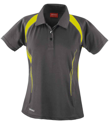 Spiro Ladies Team Spirit Polo Shirt - Grey/Lime Green (SR177F)
