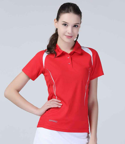 Spiro Ladies Team Spirit Polo Shirt - Red/White (SR177F)