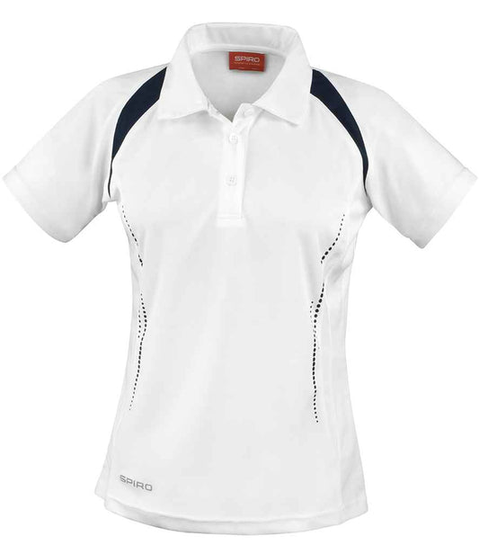 Spiro Ladies Team Spirit Polo Shirt - White/Navy (SR177F)