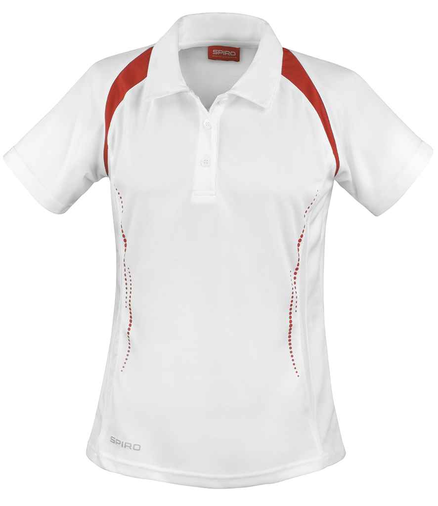 Spiro Ladies Team Spirit Polo Shirt - White/Red (SR177F)