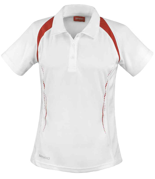 Spiro Ladies Team Spirit Polo Shirt - White/Red (SR177F)