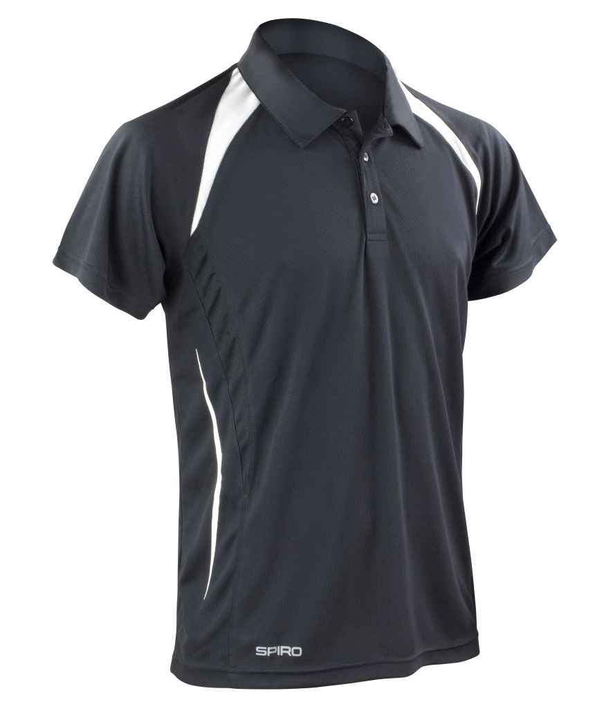 Spiro Team Spirit Polo Shirt - Black/White (SR177M)