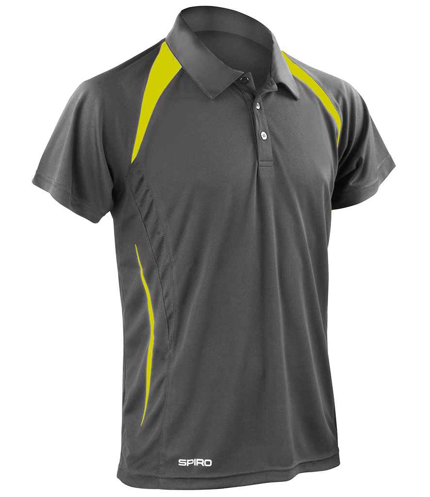 Spiro Team Spirit Polo Shirt - Grey/Lime Green (SR177M)