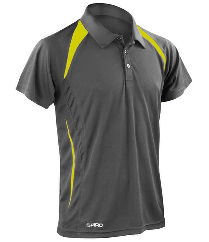 Spiro Team Spirit Polo Shirt - Grey/Lime Green (SR177M)