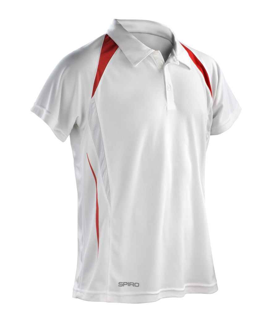 Spiro Team Spirit Polo Shirt - White/Red (SR177M)