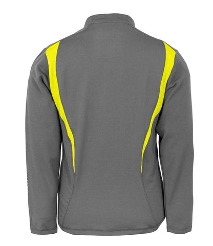Spiro Unisex Zip Neck Trial Training Top - Grey/Lime Green/White (SR178M)