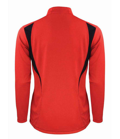 Spiro Unisex Zip Neck Trial Training Top - Red/Black/White (SR178M)