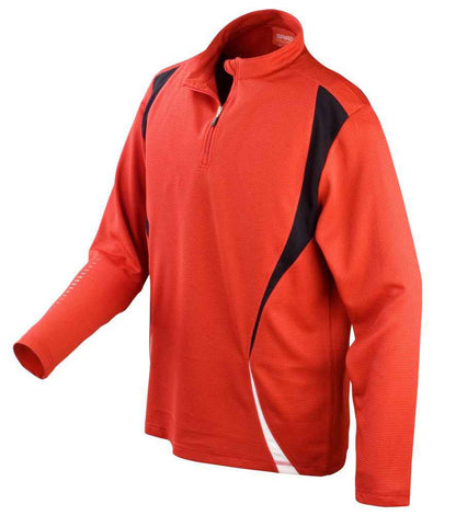 Spiro Unisex Zip Neck Trial Training Top - Red/Black/White (SR178M)