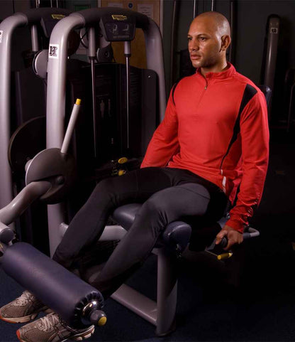 Spiro Unisex Zip Neck Trial Training Top - Red/Black/White (SR178M)