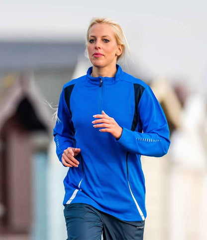 Spiro Unisex Zip Neck Trial Training Top - Royal Blue/Navy/White (SR178M)
