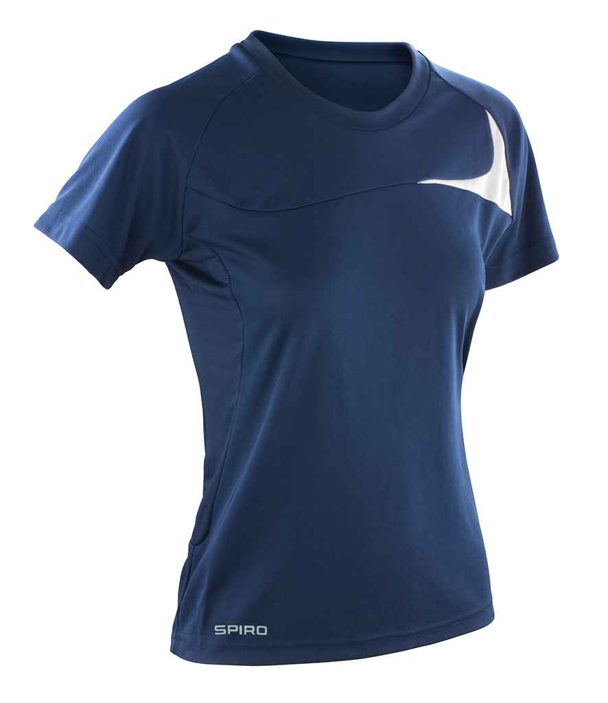 Spiro Ladies Dash Training Shirt - Navy/White (SR182F)