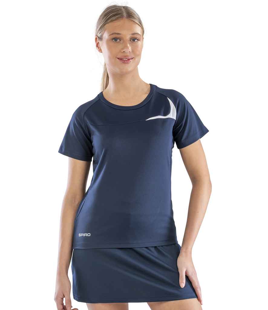 Spiro Ladies Dash Training Shirt - Navy/White (SR182F)