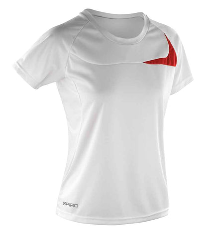 Spiro Ladies Dash Training Shirt - White/Red (SR182F)