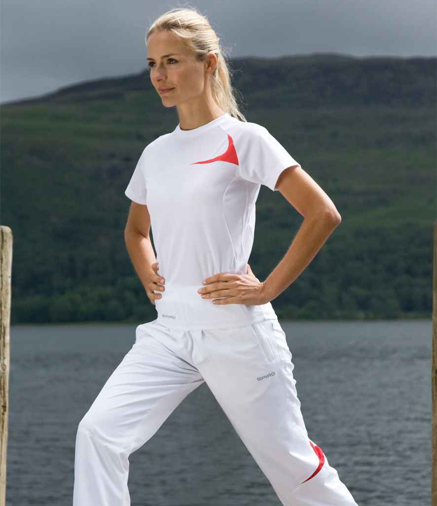 Spiro Ladies Dash Training Shirt - White/Red (SR182F)