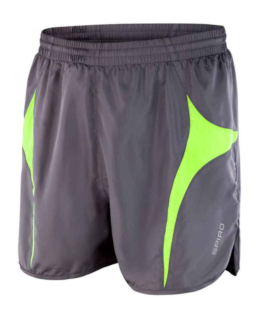 Spiro Micro-Lite Running Shorts - Grey/Lime Green (SR183M)